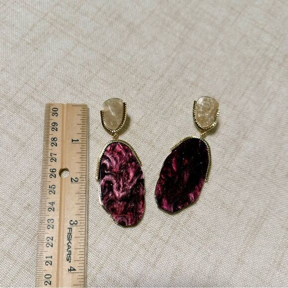 Stone drop earrings M441 - Picture 4 of 5